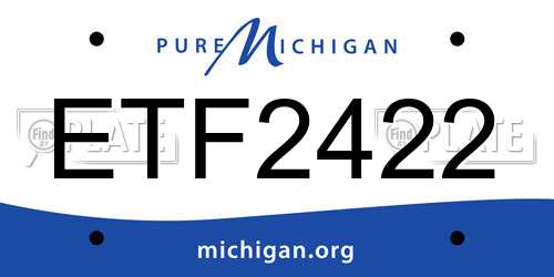 ETF2422 Michigan License Plate