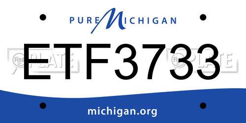 ETF3733 Michigan License Plate