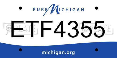 ETF4355 Michigan License Plate