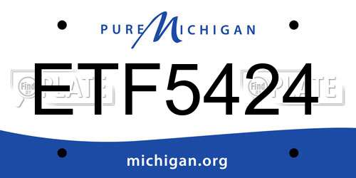 ETF5424 Michigan License Plate