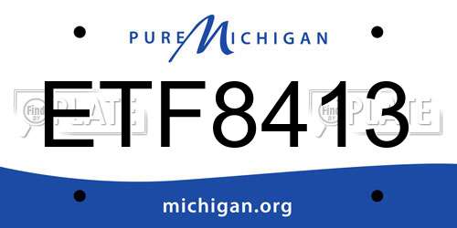 ETF8413 Michigan License Plate