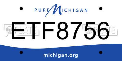 ETF8756 Michigan License Plate