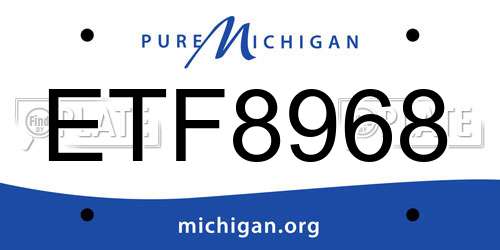 ETF8968 Michigan License Plate