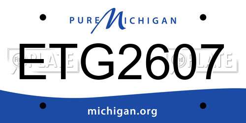 ETG2607 Michigan License Plate