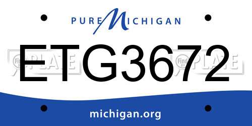 ETG3672 Michigan License Plate