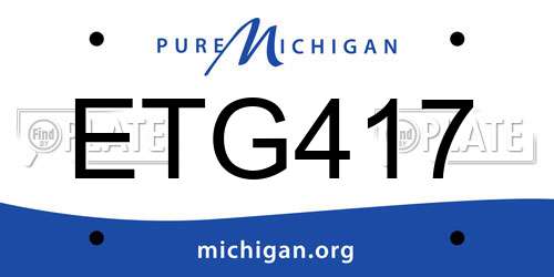 ETG417 Michigan License Plate