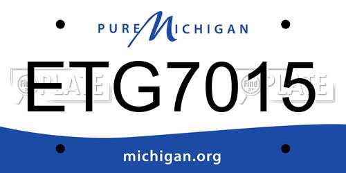 ETG7015 Michigan License Plate