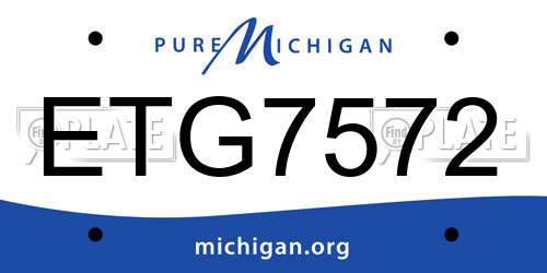 ETG7572 Michigan License Plate