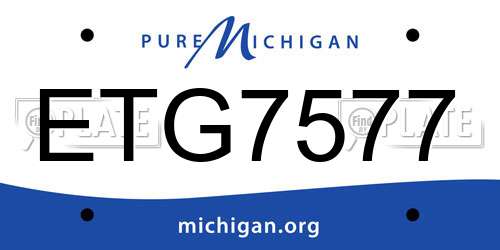 ETG7577 Michigan License Plate