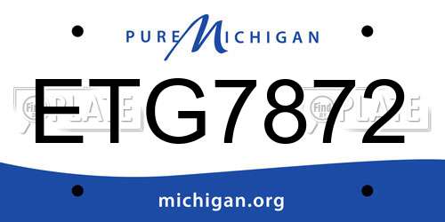 ETG7872 Michigan License Plate