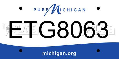 ETG8063 Michigan License Plate
