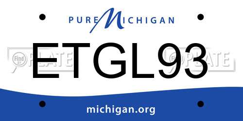 ETGL93 Michigan License Plate