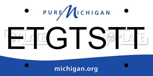 ETGTSTT Michigan License Plate
