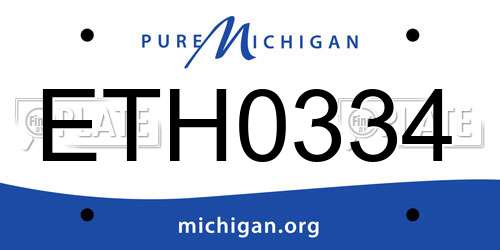 ETH0334 Michigan License Plate