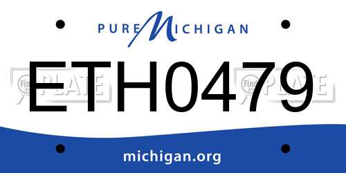 ETH0479 Michigan License Plate