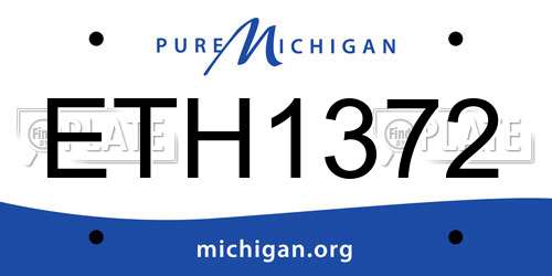 ETH1372 Michigan License Plate