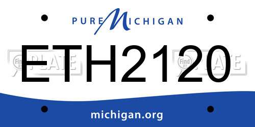 ETH2120 Michigan License Plate