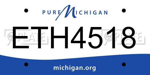 ETH4518 Michigan License Plate