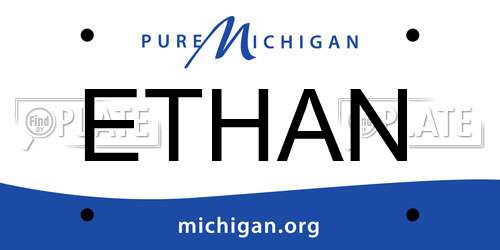 ETHAN Michigan License Plate