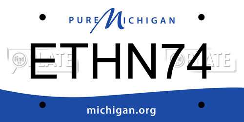 ETHN74 Michigan License Plate