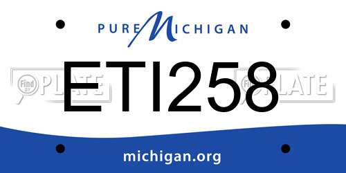 ETI258 Michigan License Plate