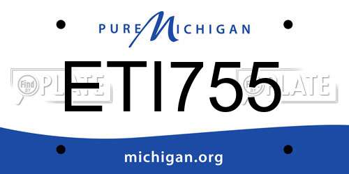 ETI755 Michigan License Plate