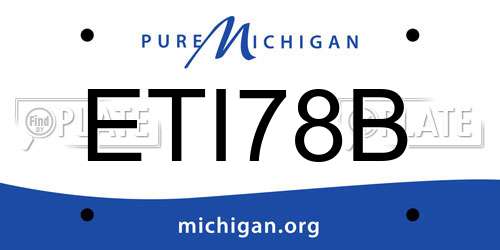 ETI78B Michigan License Plate