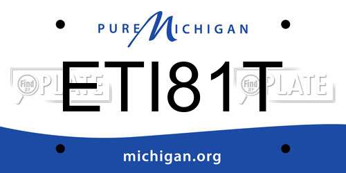 ETI81T Michigan License Plate