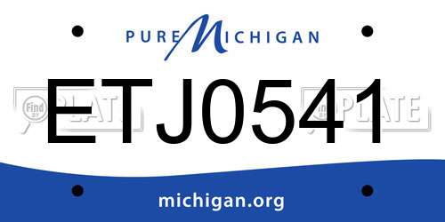 ETJ0541 Michigan License Plate