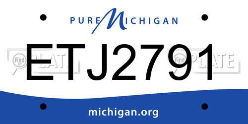 ETJ2791 Michigan License Plate