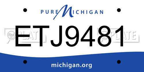 ETJ9481 Michigan License Plate