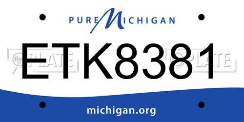 ETK8381 Michigan License Plate