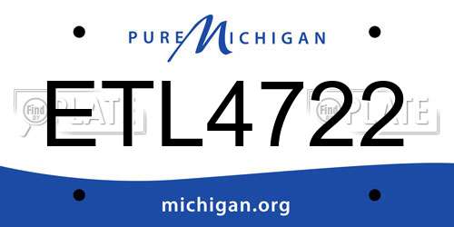 ETL4722 Michigan License Plate