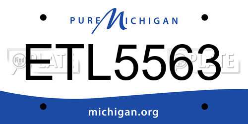 ETL5563 Michigan License Plate