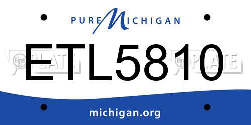 ETL5810 Michigan License Plate