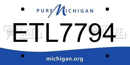 ETL7794 Michigan License Plate