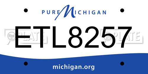 ETL8257 Michigan License Plate
