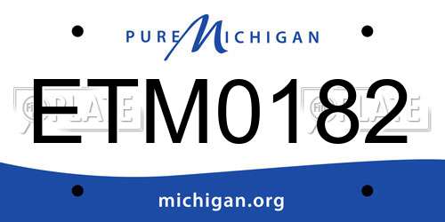 ETM0182 Michigan License Plate