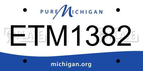 ETM1382 Michigan License Plate