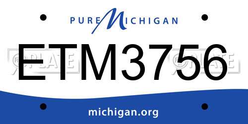 ETM3756 Michigan License Plate