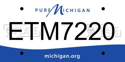 ETM7220 Michigan License Plate