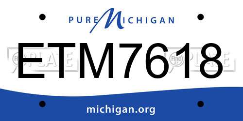 ETM7618 Michigan License Plate