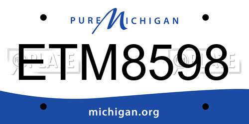 ETM8598 Michigan License Plate