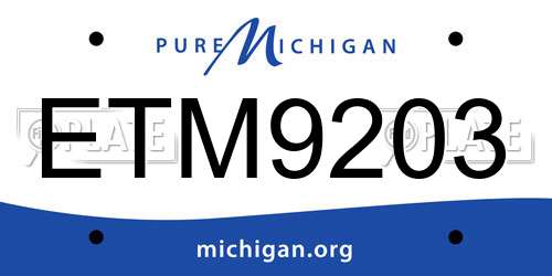 ETM9203 Michigan License Plate