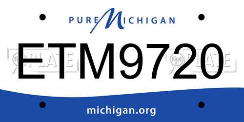 ETM9720 Michigan License Plate