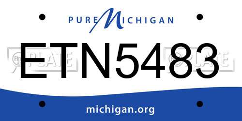 ETN5483 Michigan License Plate