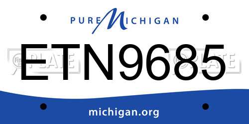 ETN9685 Michigan License Plate