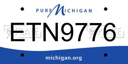 ETN9776 Michigan License Plate