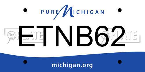 ETNB62 Michigan License Plate