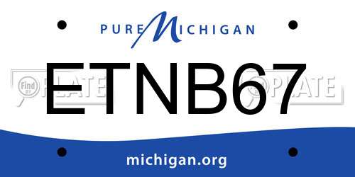 ETNB67 Michigan License Plate